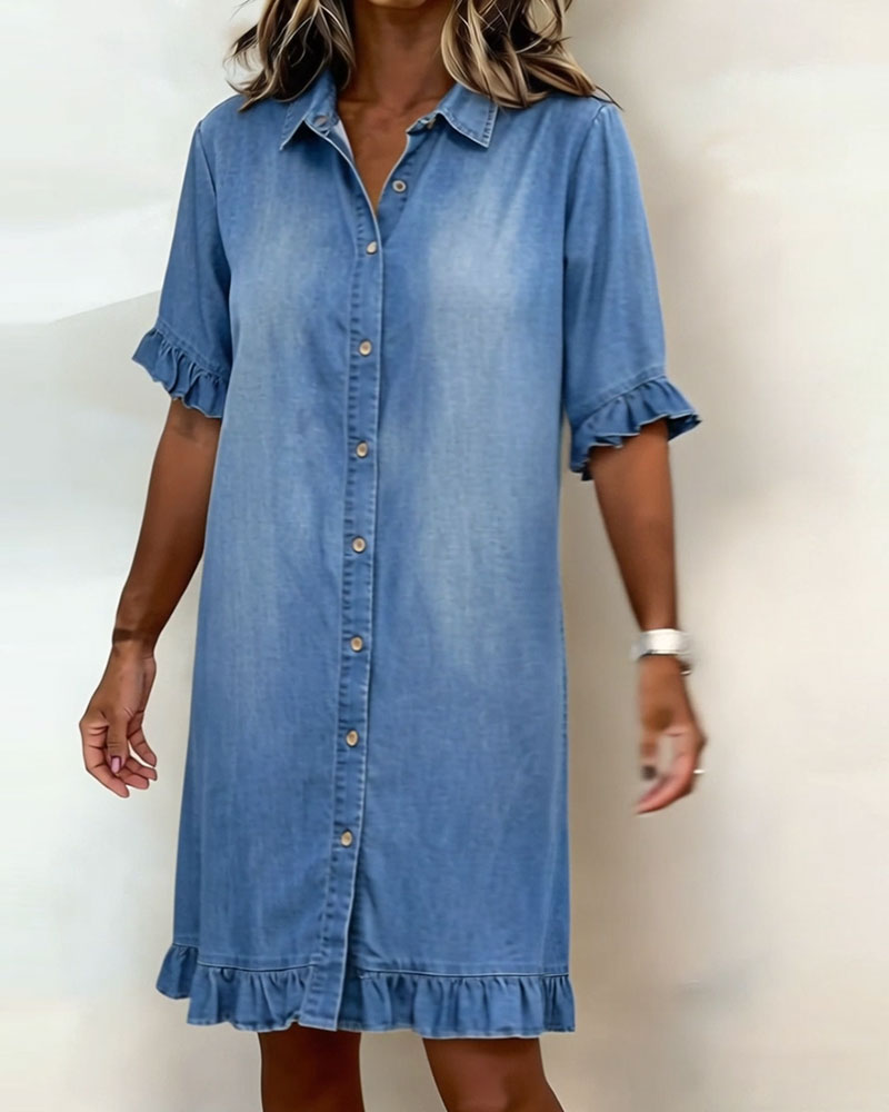 Rocío - Vestido Vaquero Cómodo con Volantes