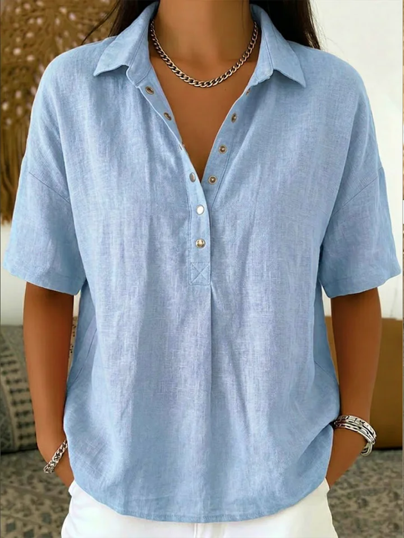 Blusa Tessa | Cuello y Detalle de Botones