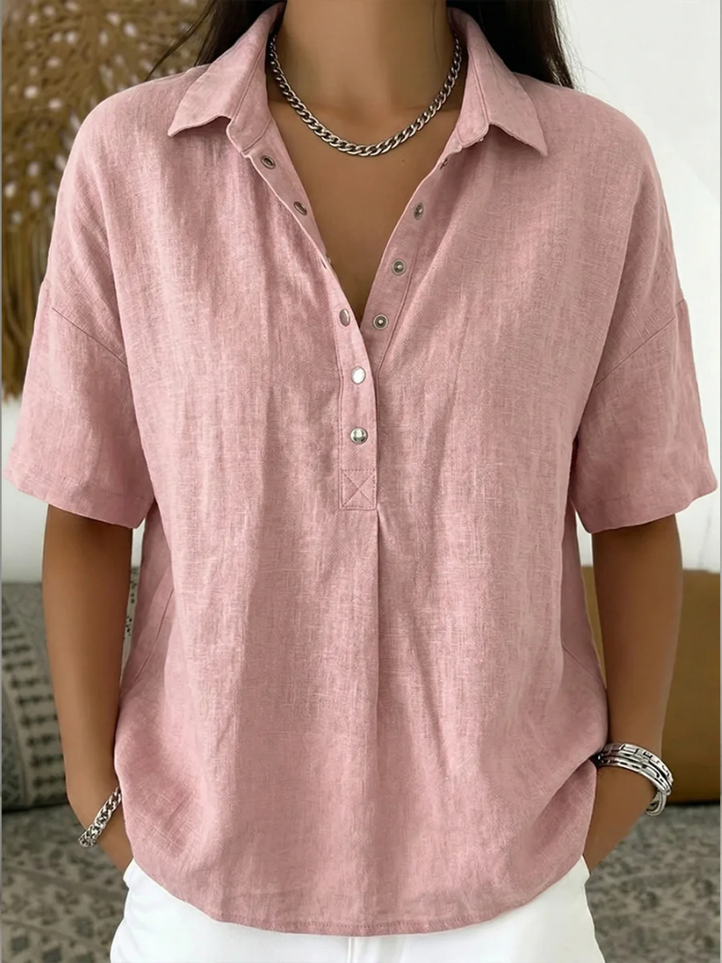 Blusa Tessa | Cuello y Detalle de Botones