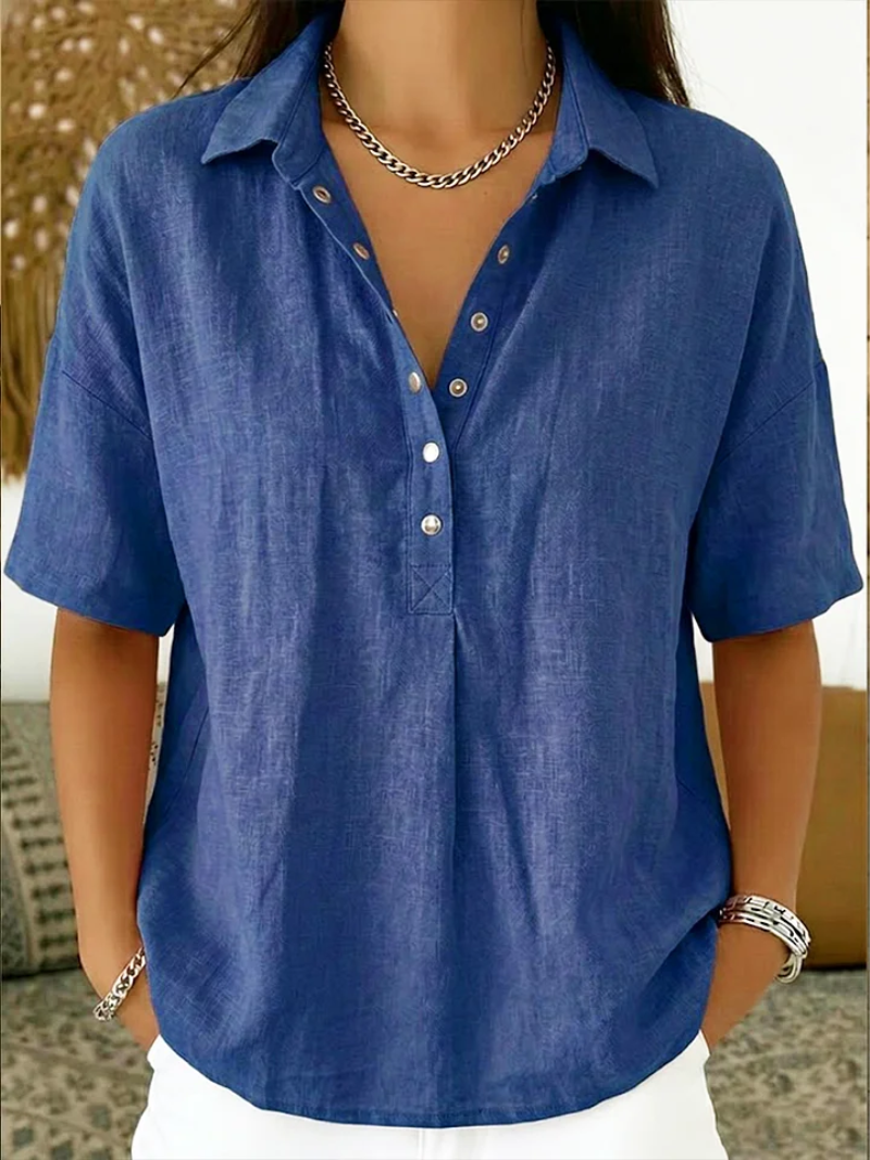 Blusa Tessa | Cuello y Detalle de Botones
