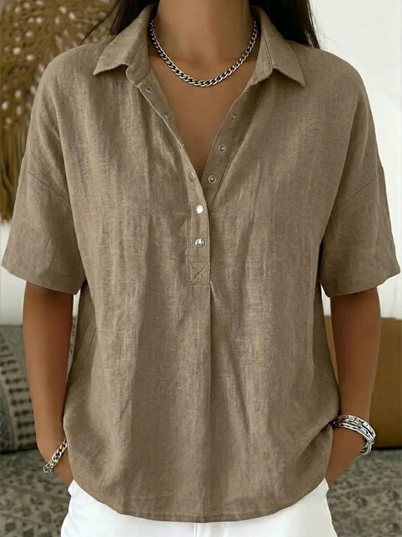Blusa Tessa | Cuello y Detalle de Botones