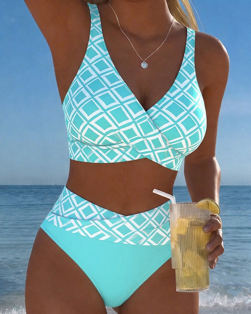 Bikini Valeria | Dos Piezas con Copa Sujetador y Estampado de Rombos