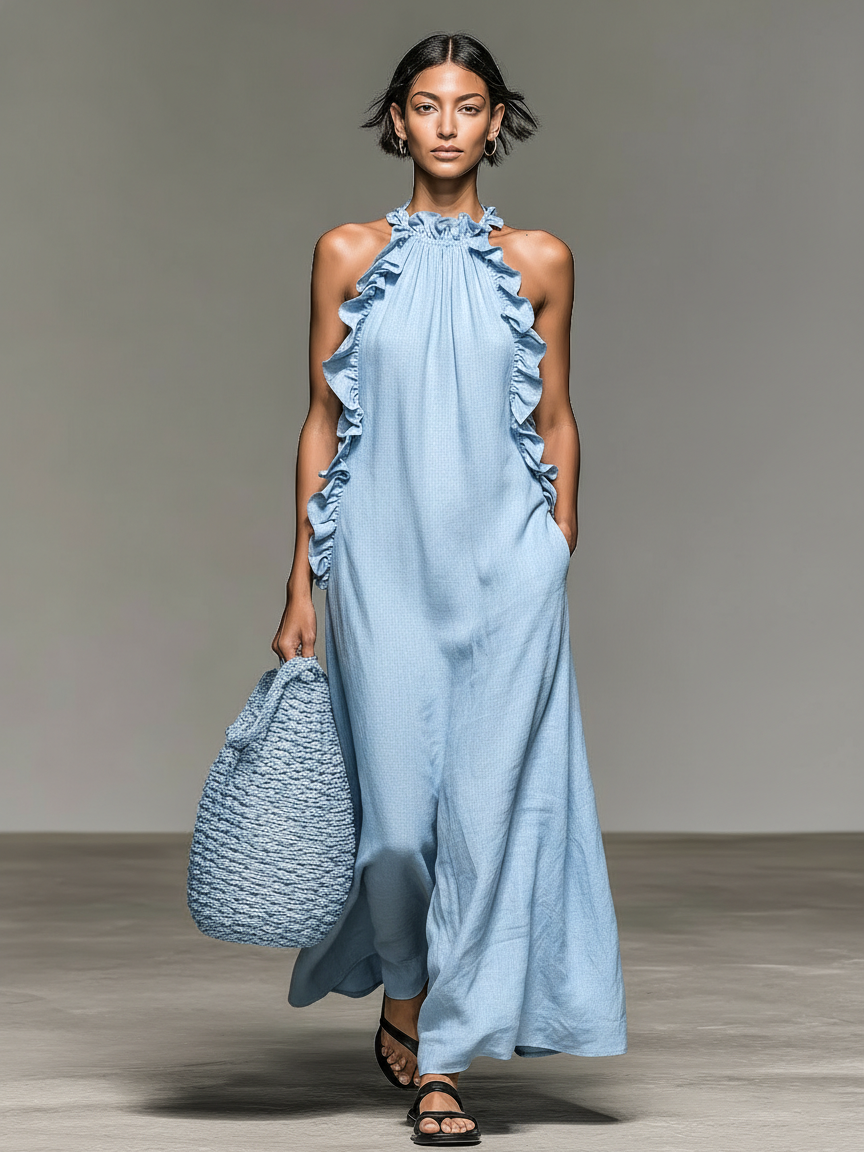Lua - Vestido Maxi con Bolsillos