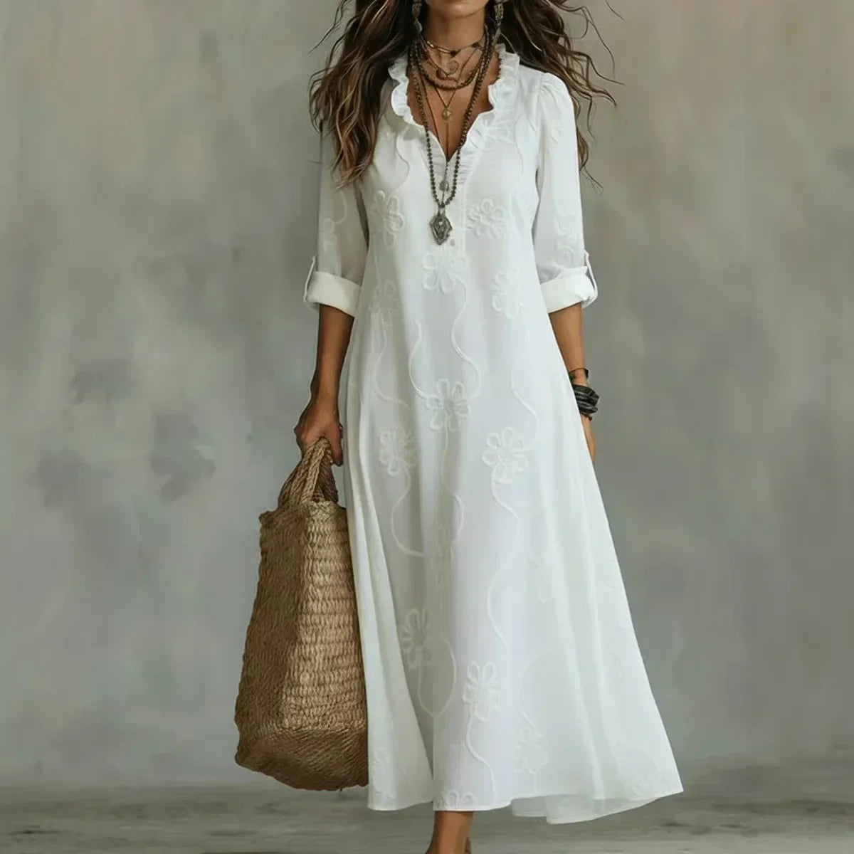 Bonifacia™ Vestido Largo de Lino
