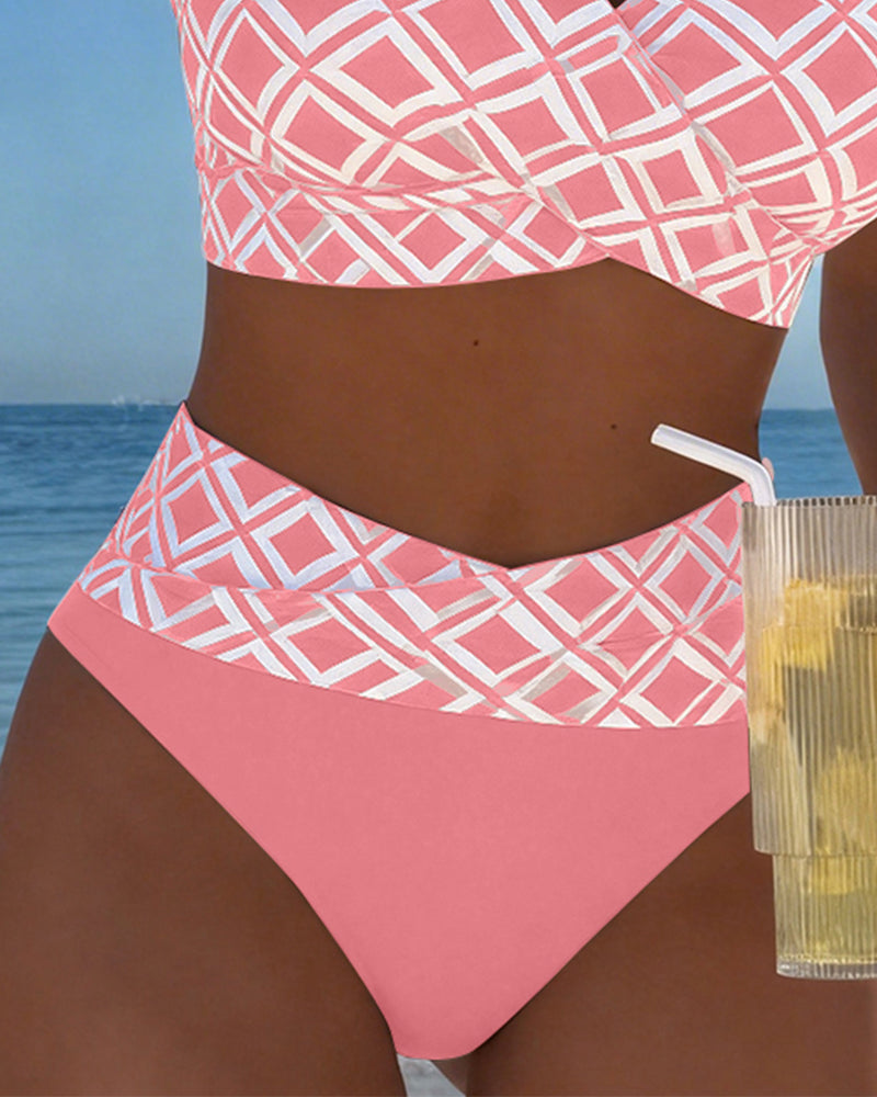 Bikini Valeria | Dos Piezas con Copa Sujetador y Estampado de Rombos