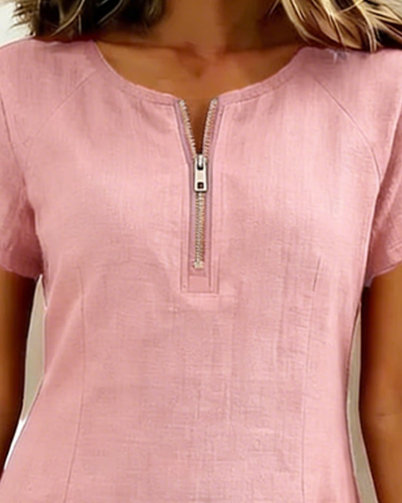 Vestido Camila | Algodón con Bolsillo de Cremallera