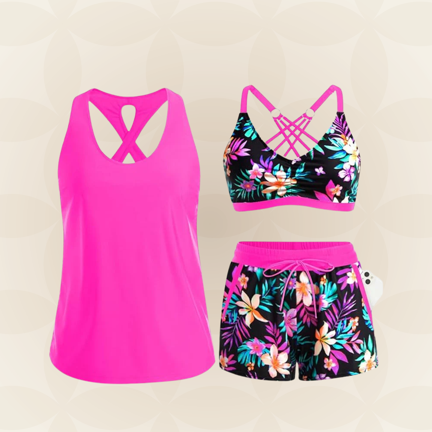 Rosalie - Conjunto de Baño con Cierre de Cordón y Material Transpirable
