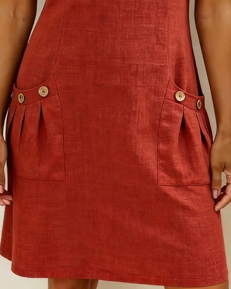 Vestido Camila | Algodón con Bolsillo de Cremallera