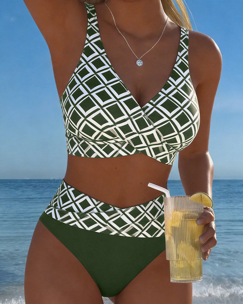 Bikini Valeria | Dos Piezas con Copa Sujetador y Estampado de Rombos