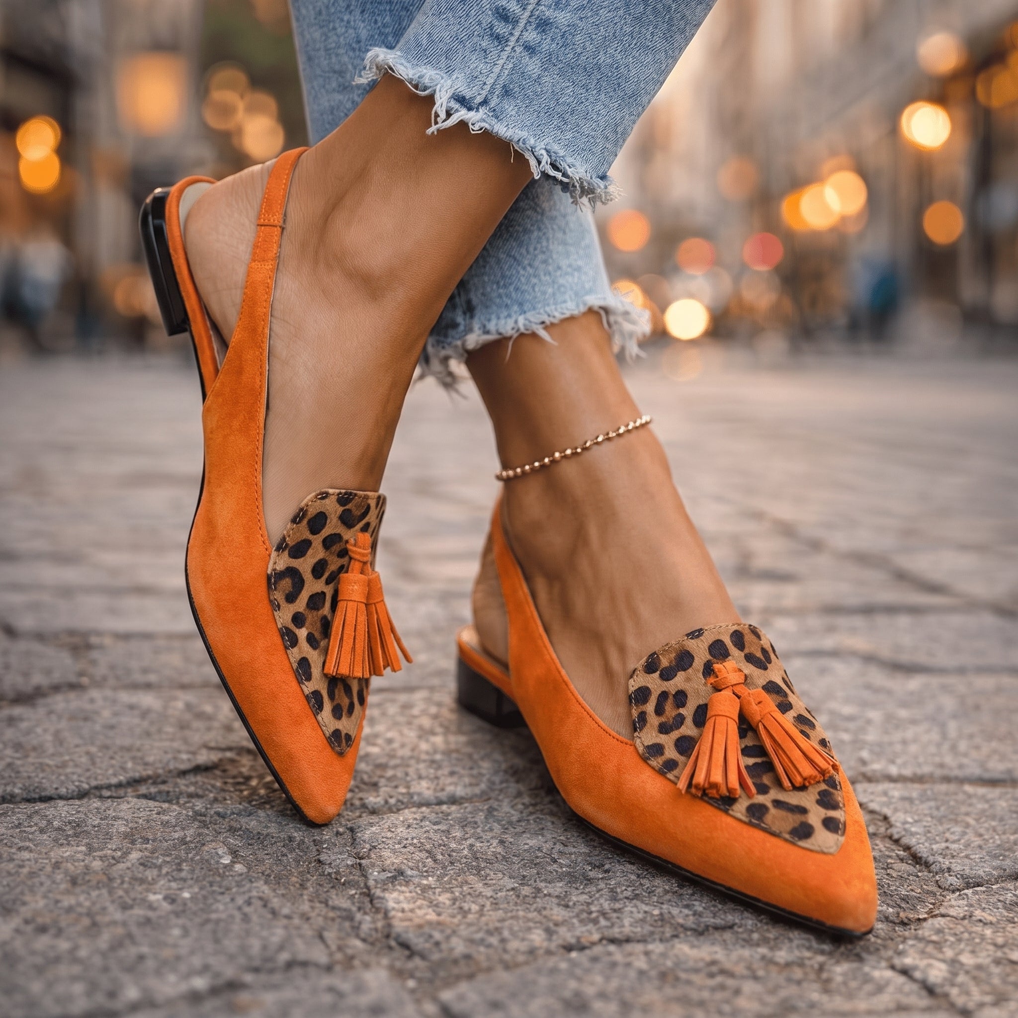 Eliza - Sandalias con Tiras y Borlas