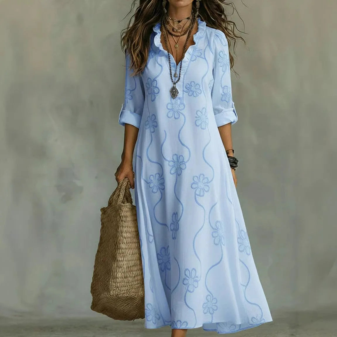 Bonifacia™  Vestido Largo de Lino
