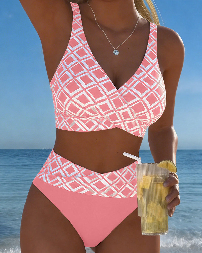 Bikini Valeria | Dos Piezas con Copa Sujetador y Estampado de Rombos