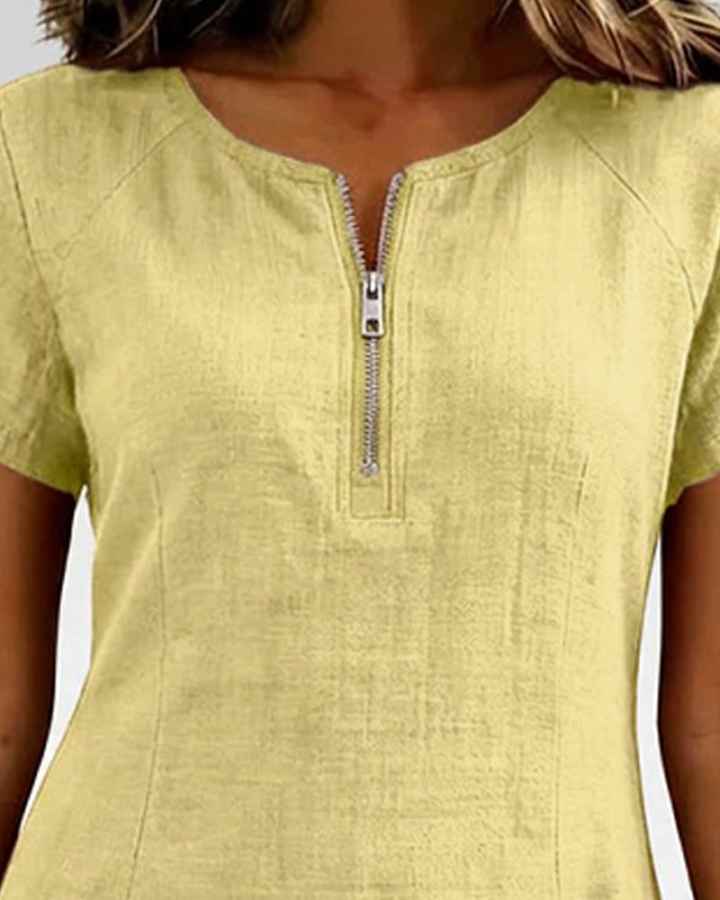 Vestido Camila | Algodón con Bolsillo de Cremallera
