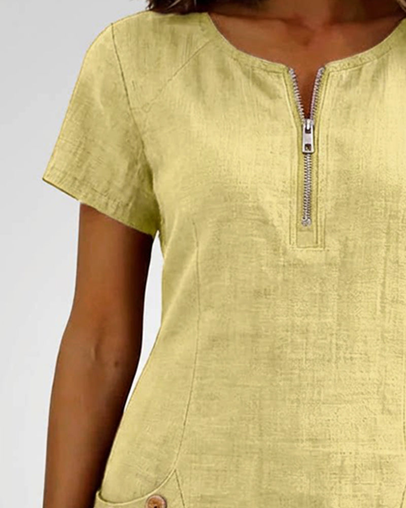 Vestido Camila | Algodón con Bolsillo de Cremallera