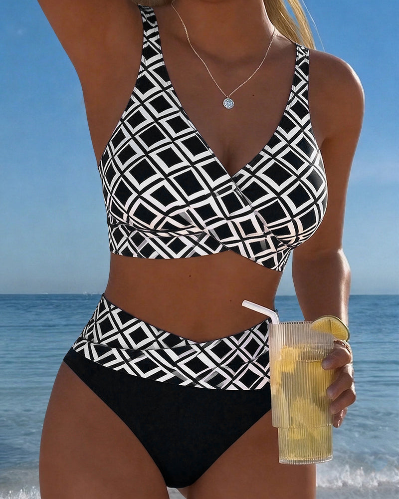 Bikini Valeria | Dos Piezas con Copa Sujetador y Estampado de Rombos