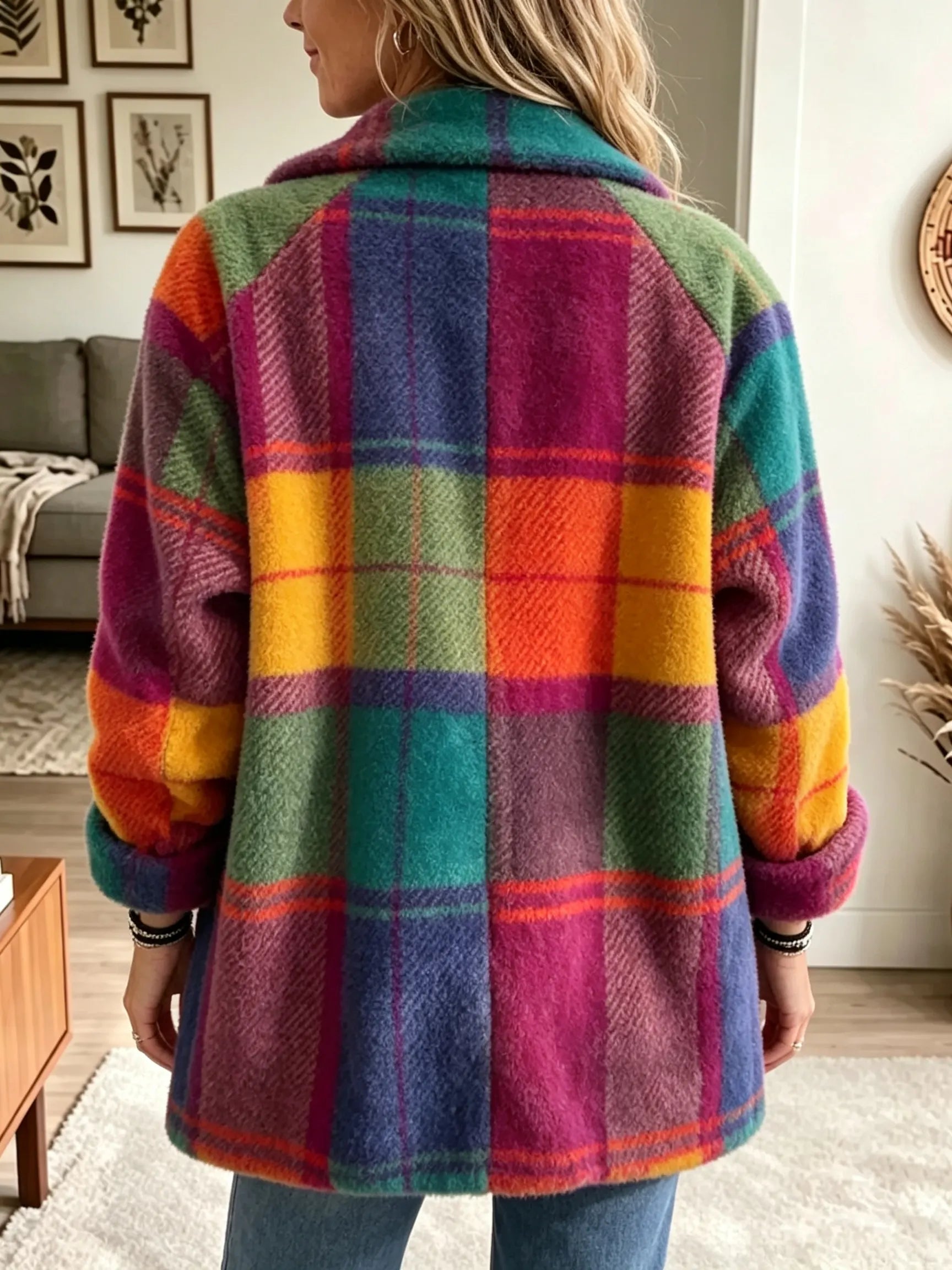 Valentina - Abrigo de Cuadros Multicolor